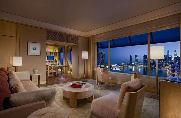 The Ritz-Carlton is one of the best places to visit in Singapore for honeymoon