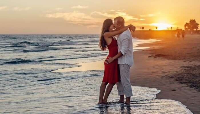 couples in a beach