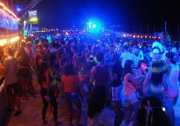 beach party at night