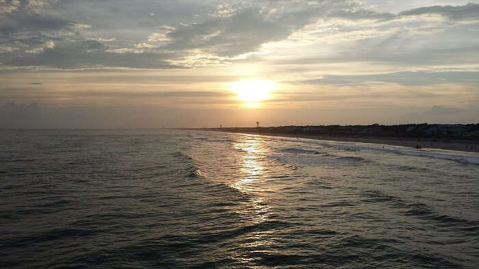 sunset at oak island