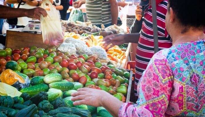 open-air food market