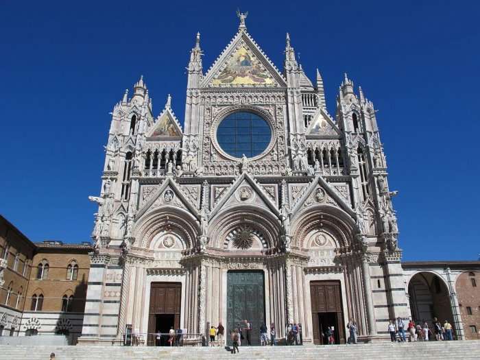 exterior view of siena in italy