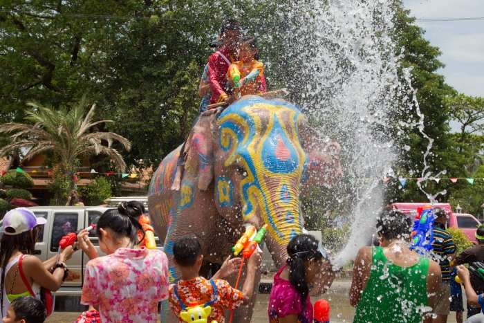 water splashing festival in thailand