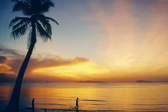 Evening in the beach