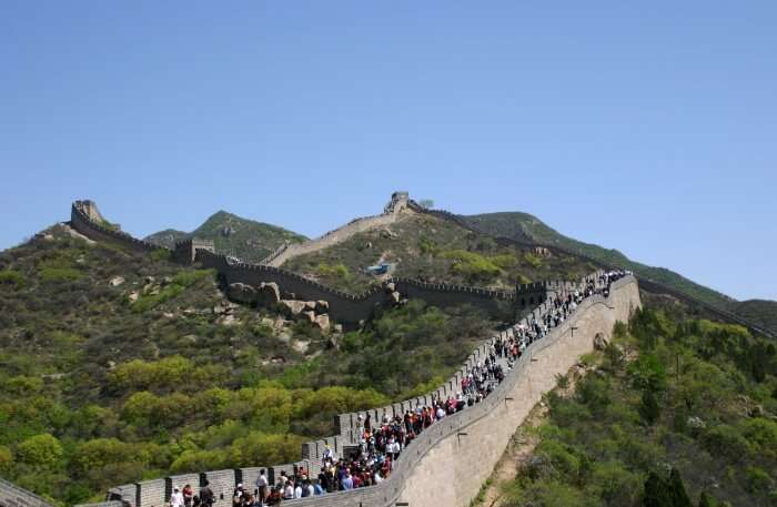 great wall of china from satellite view