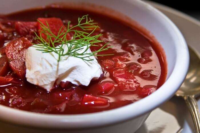 red soup in a bowl