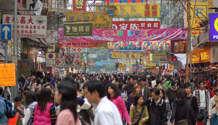 Crowded streets of Hong Kong