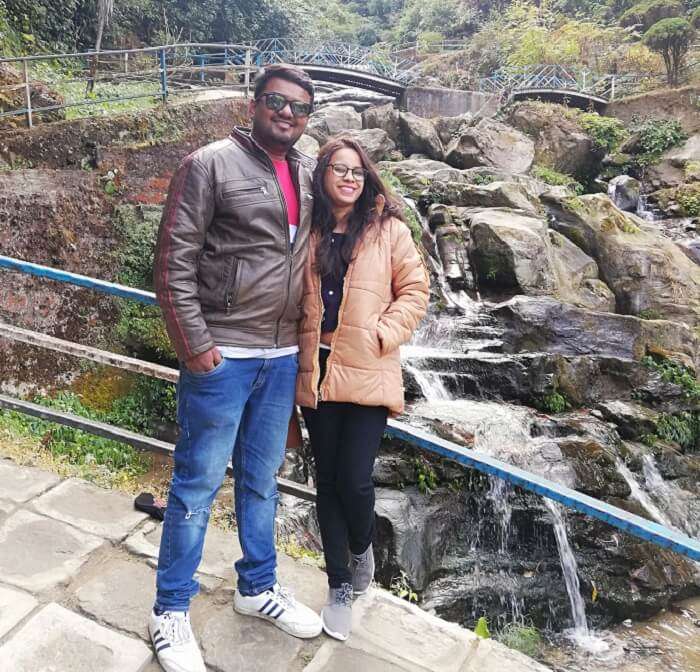 with the scenic beauty of waterfall