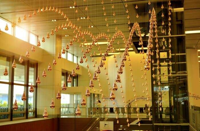 Kinetic Rain Sculpture View