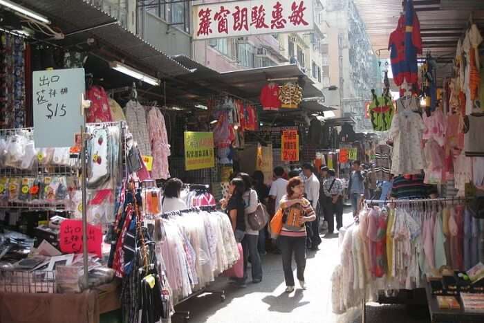 China, Hong Kong, Mong Kok, Ladies Market, Bags Stall - SuperStock