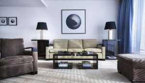 living area with modern interior decor