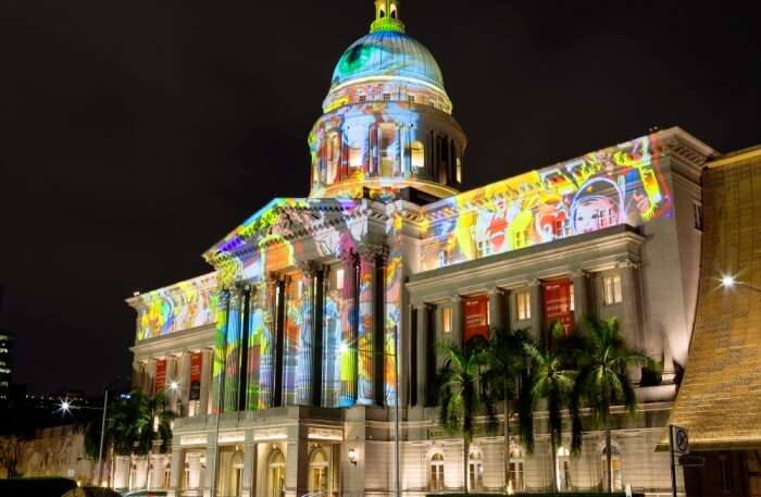National Gallery Singapore at night