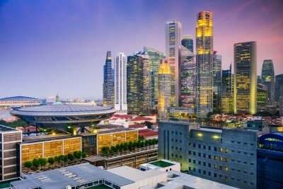 view of Singapore City Hall from above