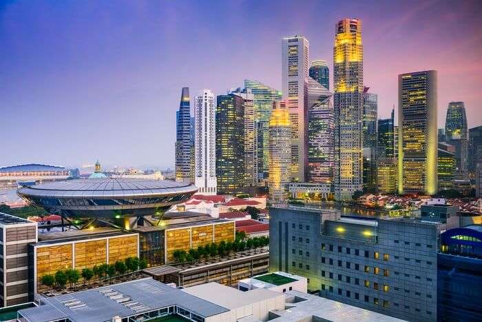 view of Singapore City Hall from above