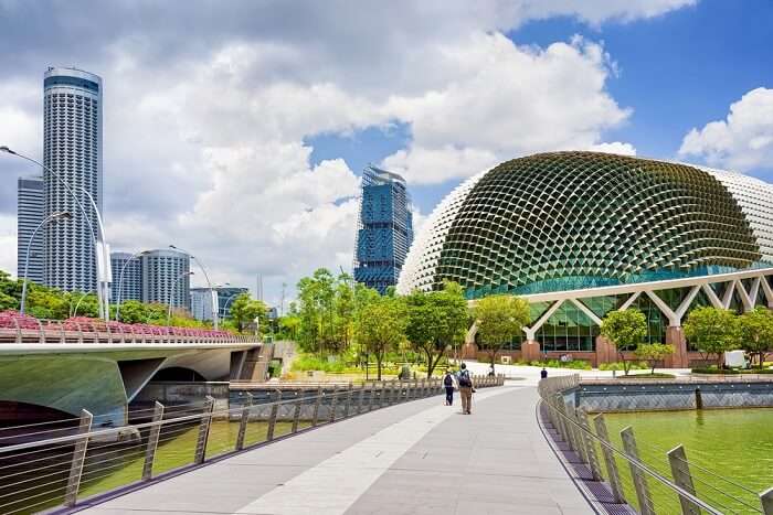 people walking towards Esplanade