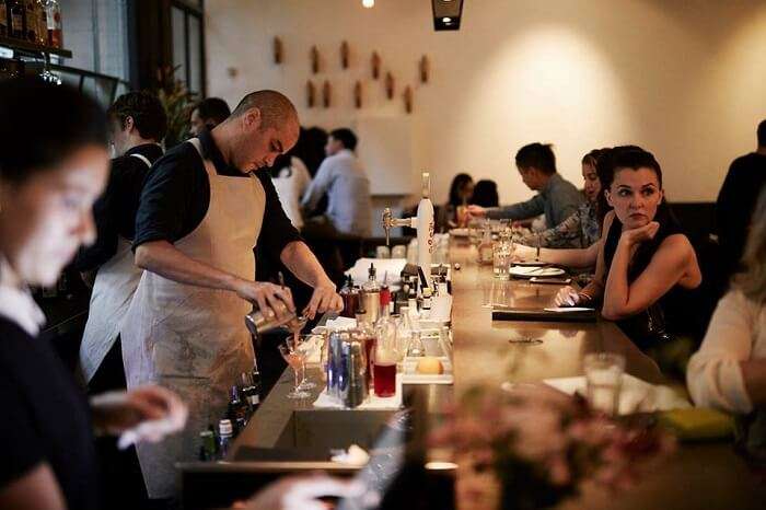 person working on the counter