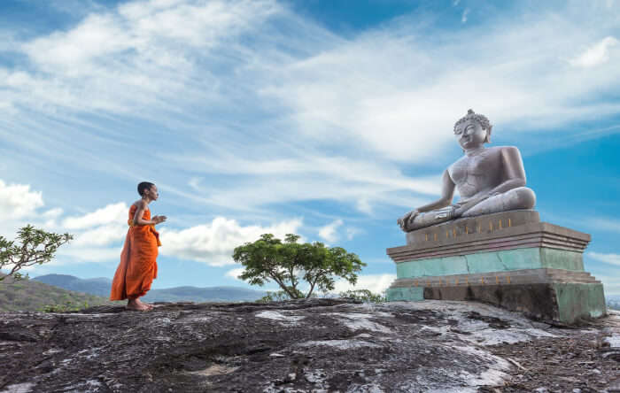 Buddha and monk