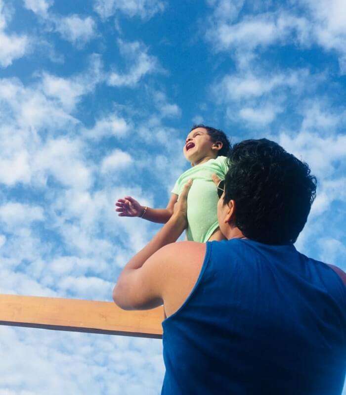 having fun with my daughter
