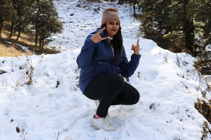 having fun in snow fall