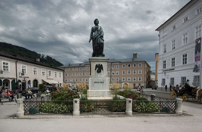 Mozart Square In Salzburg