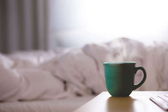 Mug in a bedroom