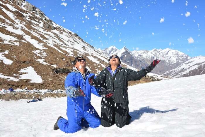 Rohtang enjoying snow