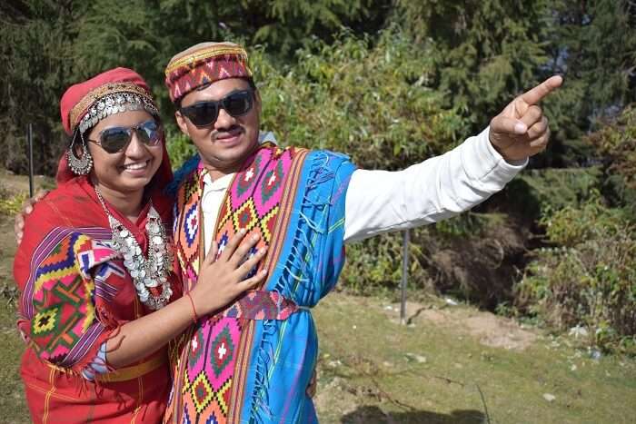 in a traditional attire of shimla