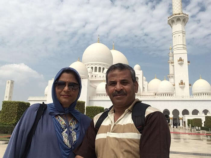 at the famous Dubai mosque