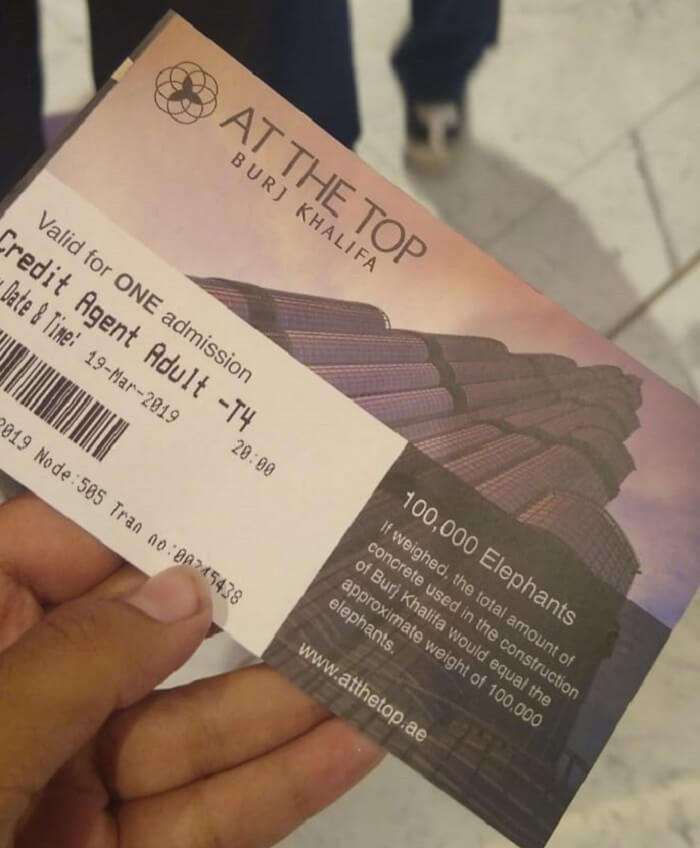 ticket to the burj khalifa