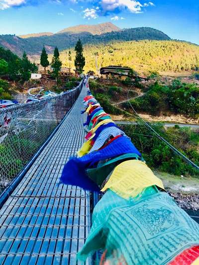 the famous bridge of Bhutan