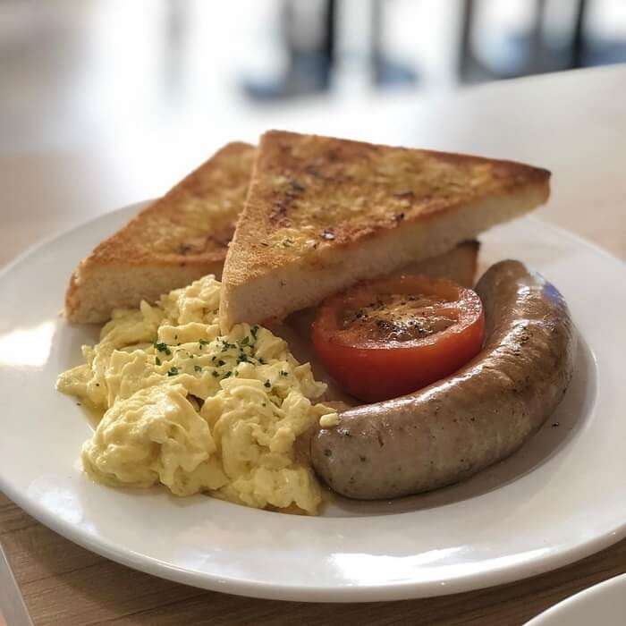 eggs & bread breakfast spread