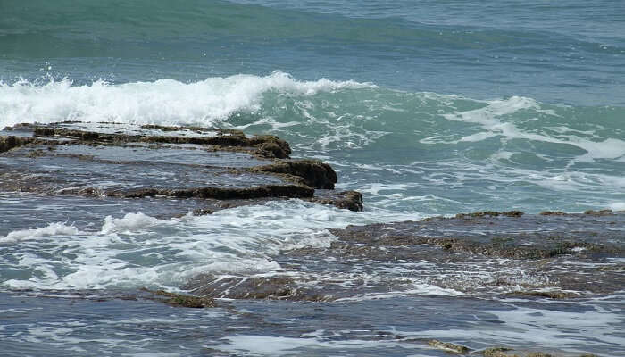 Waves Haifa Seashore Rocks Israel