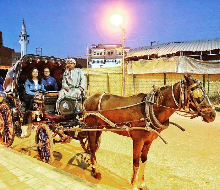 Carriage ride to Edfu temple