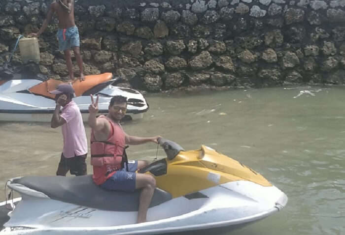 enjoying the water rides