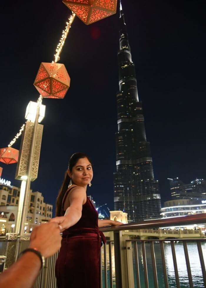 in front of Burj Khalifa