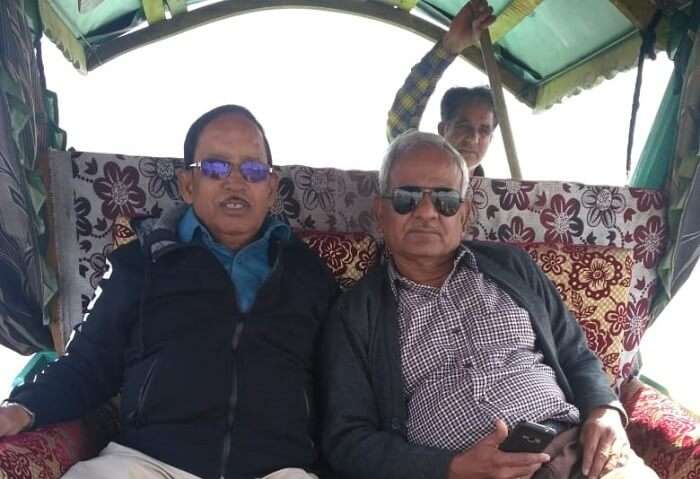 enjoying the shikara ride on dal lake