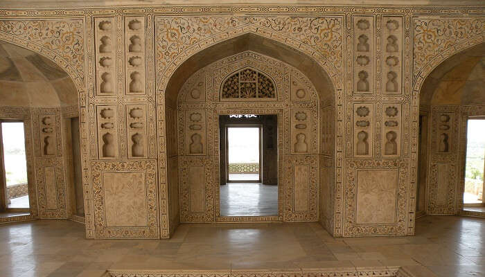 Inside the Agra fort