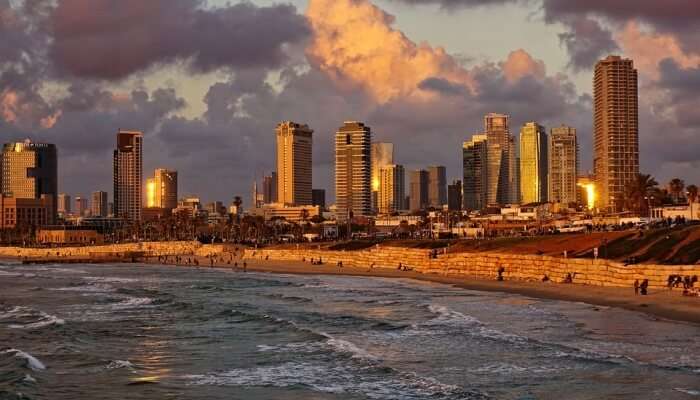 Tel Aviv Abendstimmung Beach Afterglow Sunset