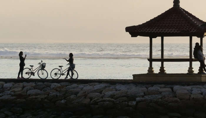 silhouette scene in Bali