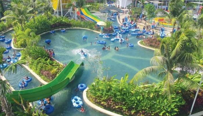 aerial of waterpark in bali