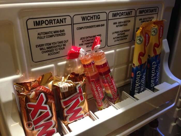 snacks in mini bar