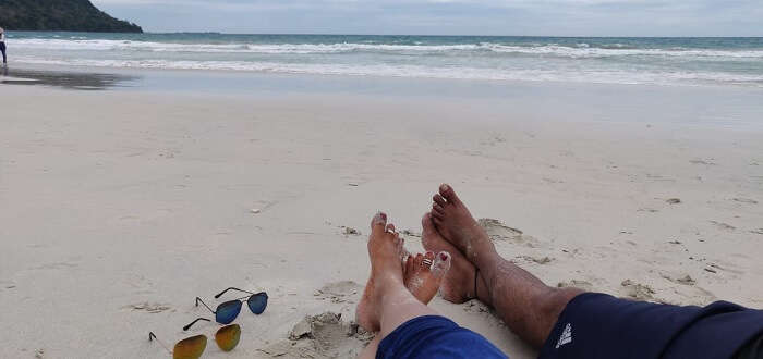 chilling on the beach