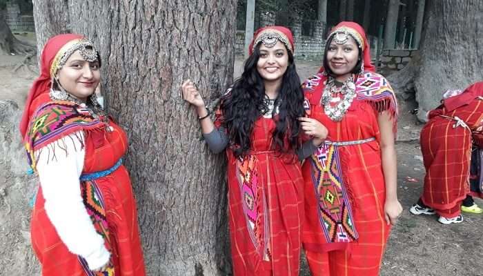 dressed up in traditional attire of Manali