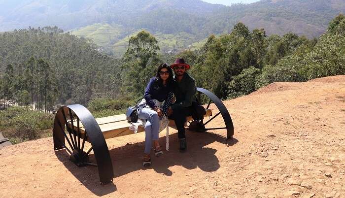 sitting on the cart in Munnar valley