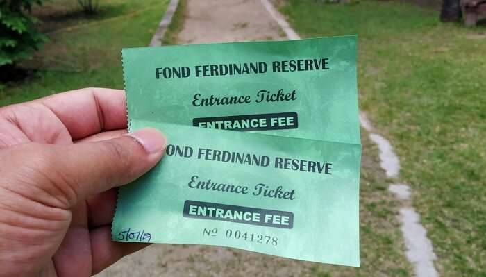 entrance fee of Fond Ferdinand reserve