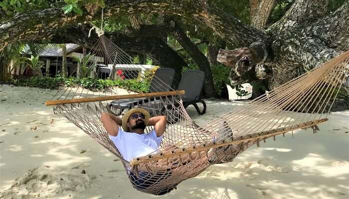 chilling at the beach
