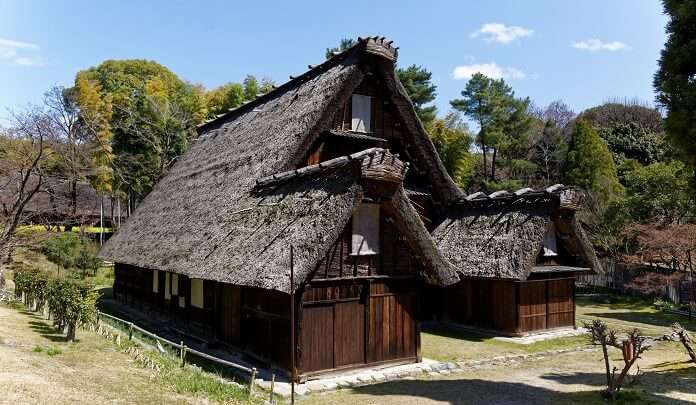 Open-air museum of old Japanese farm houses 3/26