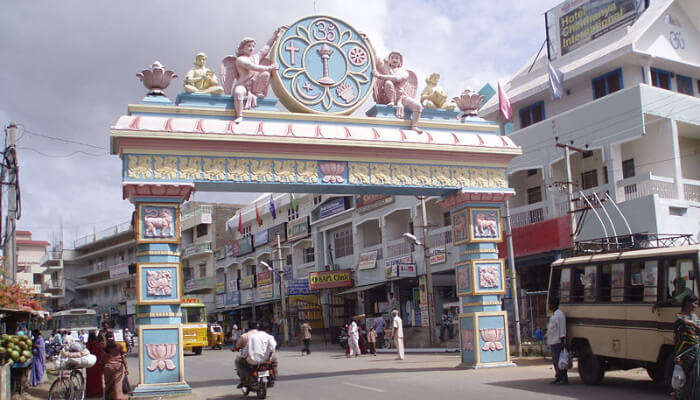 A Temple Gateway In a Road