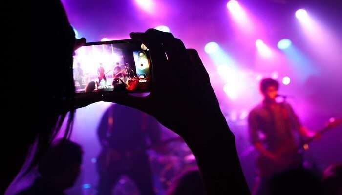 person holding a camera