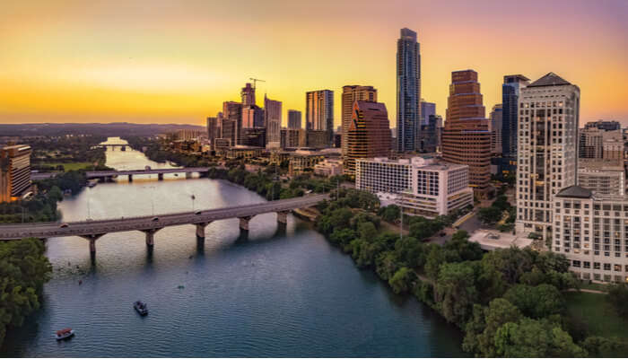 sunset in Austin
